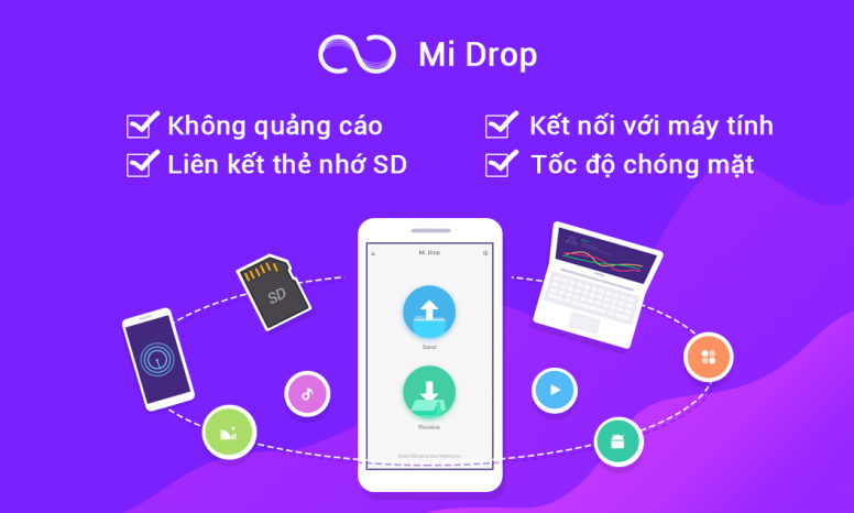 Mi Drop đã hỗ trợ chuyển dữ liệu đến thẻ nhớ
