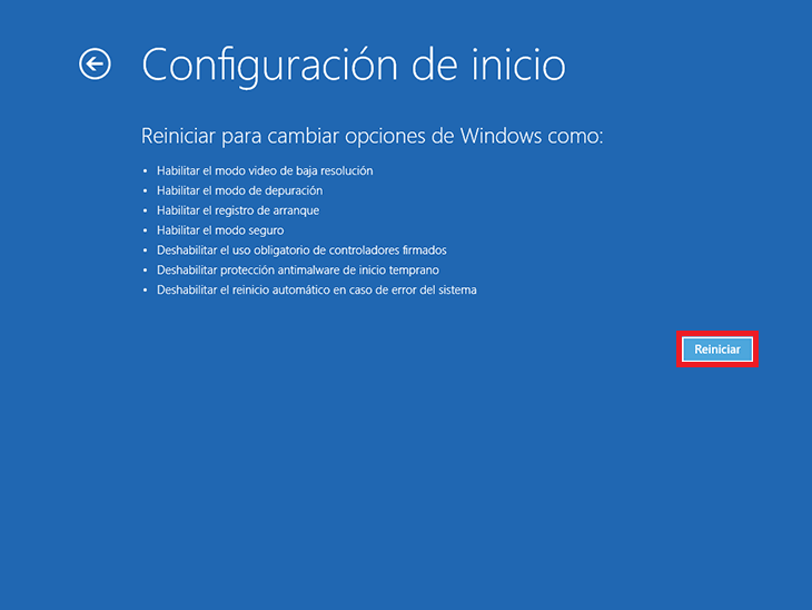 Deshabilitar el uso obligatorio de controladores firmados en Windows 8, 8.1 y 10
