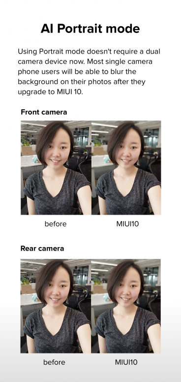 Introducing the new Single camera AI Portrait mode in MIUI 10
