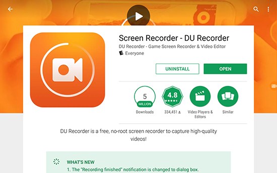 تحميل تطبيق التسجيل من الشاشة ومحرر الفيديو DU Recorder