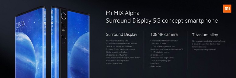 Giới thiệu Mi MIX Alpha: Màn hình cong 4D bao quanh, mang lại trải nghiệm chân thực không viền!