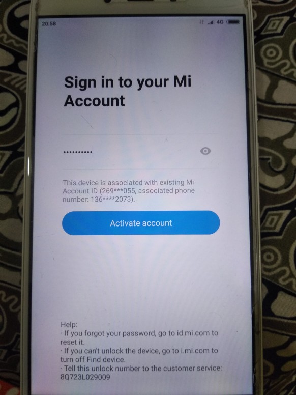Forgot password id.mi.com